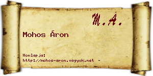 Mohos Áron névjegykártya