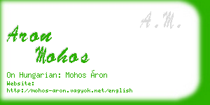 aron mohos business card
